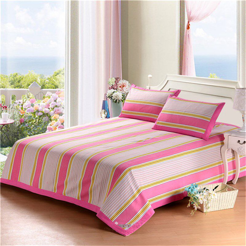 老粗布凉席三件套纯棉粗布床单空调席孕妇宝宝用席子加厚棉线夏凉