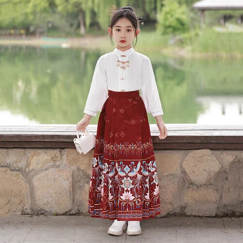 儿童马面裙套装春夏款2026新款古风明制汉服女童中国风古装女孩唐