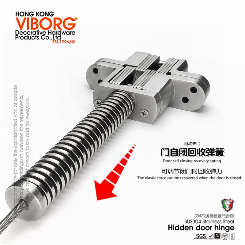 香港域堡 暗藏十字铰链合页 家装酒店带自闭隐藏门304不锈钢精铸