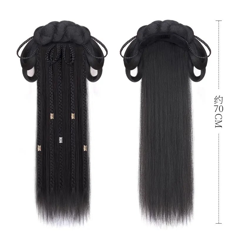 汉服假发包一体式懒人发箍全套古装造型发饰百搭古风发髻垫发造型