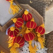 2024新年款 大红灯笼钩织挂饰钥匙扣包挂件可爱喜庆车挂创意玩偶