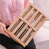 上品木质六排大号滚轮式 足底穴位按摩器手部按摩家用脚底按摩器