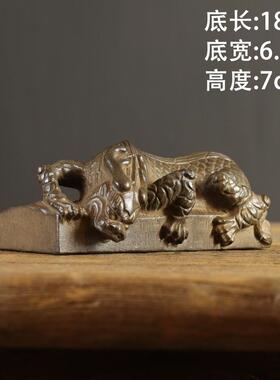 山西古建筑天然青石整料仿古雕刻镇纸摆件吸水兽避水兽镇河兽瑞兽