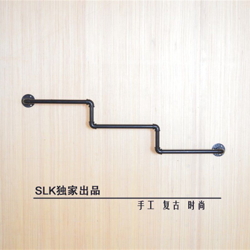 服装店上墙衣架展示架正挂侧挂衣服挂架复古铁艺烤漆上墙壁挂包邮