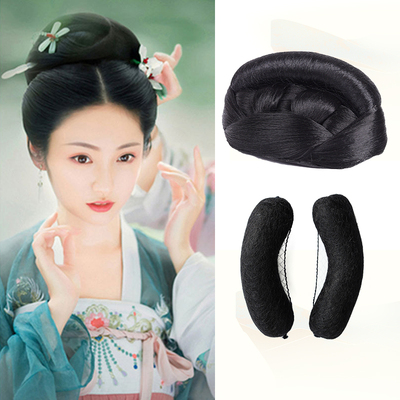 假发古风汉服发冠发包贵妃发髻女头饰宋制造型牛角包COS演出套装