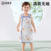 婴奢宝婴儿背心睡袋夏季 纱布新生宝宝护肚防踢被子神器儿童防着凉