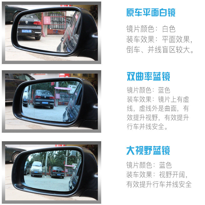 大视野防眩目蓝镜后视镜片反光倒车镜 适配于宝马X1 X3 X4 X5 X6