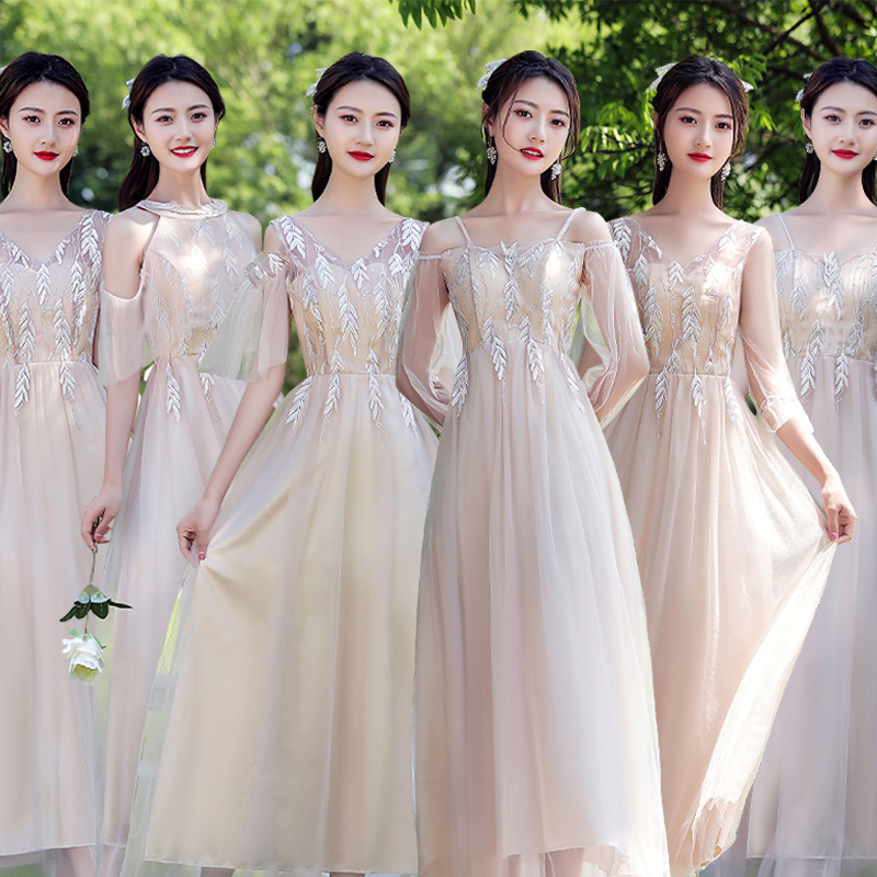 2021夏季新款伴娘礼服宴会订婚毕业演出合唱气质优雅显瘦平时可穿