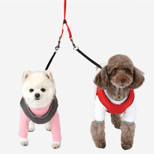 狗绳狗链子宠物通用牵引绳博美比熊泰迪两只狗一拖二双小型犬双头