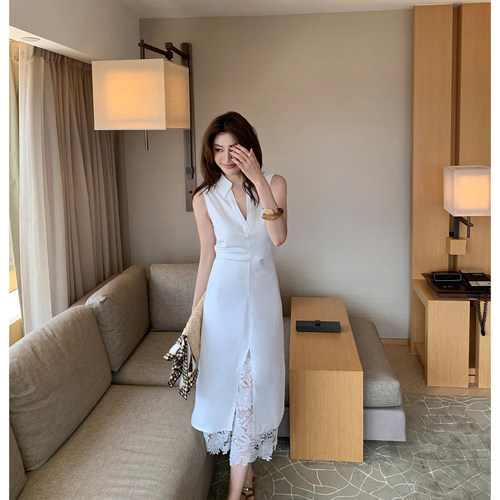 【ALONESAVOR】龍喜儿 BC同款天丝亚麻通勤风V领收腰连衣裙R278