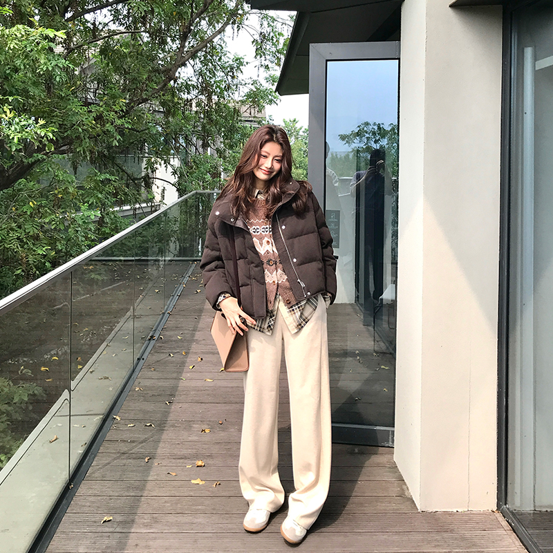 Alone Savor龙喜儿 慵懒风绵羊毛休闲裤纯色抽绳垂感直筒裤女T035