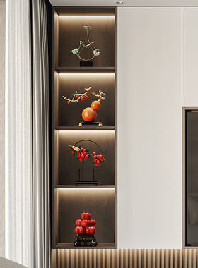 新中式玄关摆件客厅招财好运书房办公室酒柜装饰品开店开业礼物