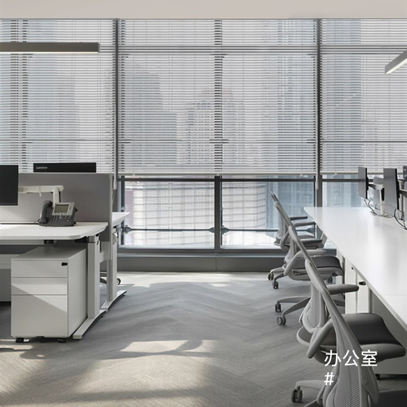 S型百叶窗帘铝合金免打孔卫生间厨房浴室厕所办公遮光卷帘免打孔