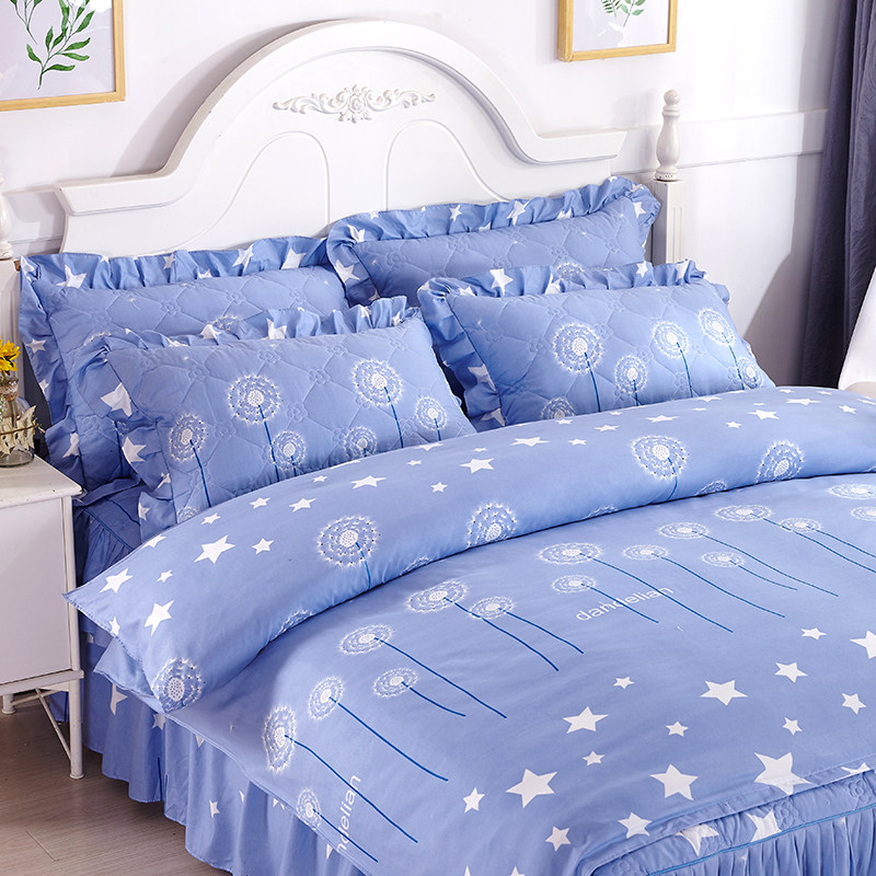 四季款加厚夹棉床上四件套带床裙纯棉被套床罩4件套保暖全棉套件,床上用品,酒店床品套件,淘宝优惠券,粉丝福利购,淘宝优惠卷