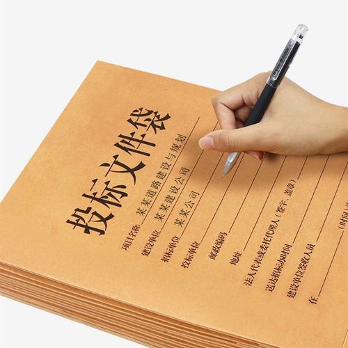 加厚A4投标文件袋投标专用文件袋密封袋大容量标书档案袋密封条袋