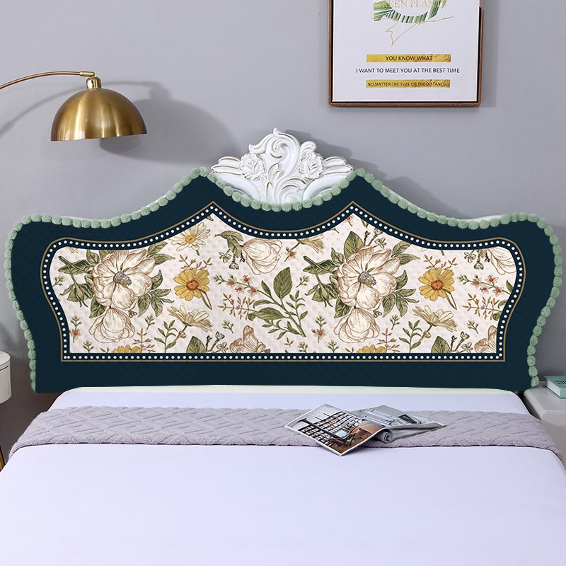 定制欧式床头套罩美式乡村软包皮靠背弧形万能通用半圆床头保护套