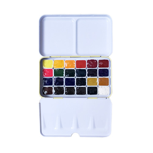 韩国美捷乐金装大师级水彩颜料 24色34色分装固体水彩高浓度鲜艳