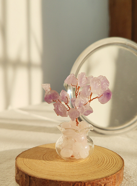 植物迷你版日式金鱼缸水晶树车载挂件日式装饰新品幸福感小物新品