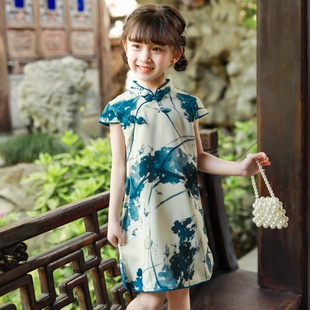 女童夏季新款儿童旗袍古风唐装连衣裙夏天女宝公主裙汉服古风裙子