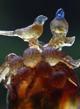 喜连高升琉璃喜鹊柿子摆件居家客厅装饰柜前台桌面摆放乔迁送礼