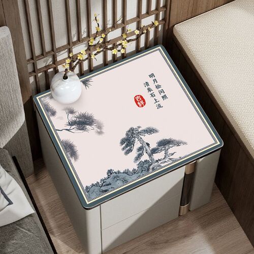 卧室牀头柜保护垫皮革轻奢高级感防水防脏垫子牀头桌面垫免洗盖布