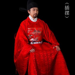 子衣明堂【仙鹤斗牛补】汉服男妆花明制道袍圆领袍贴里婚礼服定制