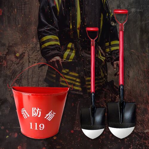 消防沙箱配件消防铲铁锹消防桶4L半圆筒8L12L沙桶