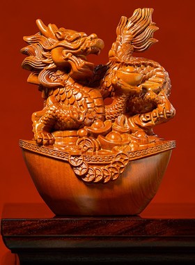 黑檀木雕龙摆件生肖龙实木龙形工艺品办公室家居青龙汉龙装饰摆设