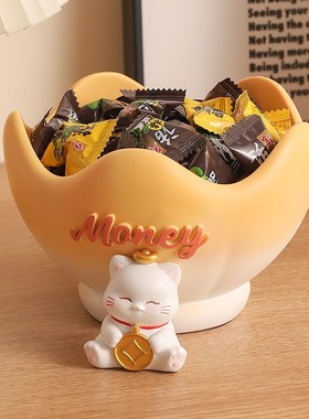 创意可爱招财猫钥匙收纳玄关摆件入户门口客厅家居装饰品乔迁礼物