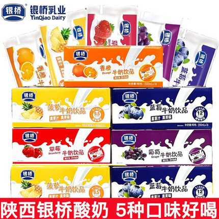 银桥酸奶经典口味草莓酸奶系列蓝莓牛奶饮品原味陕西特产整箱酸奶