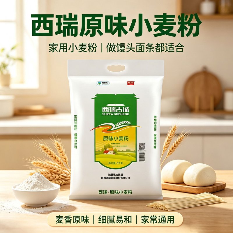西瑞古城原味小麦粉10斤面粉5kg包子饺子馒头面条粉家用