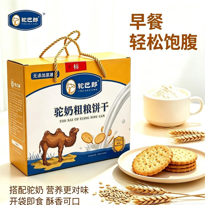 驼巴郎驼奶粗粮饼干450g/箱新疆特产无添加蔗糖男女老少皆宜