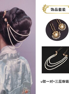 古装明制发髻套装百搭造型假发发碗发包演出汉服coss百搭假发包邮