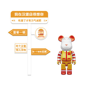 网红汉堡店门口墙面装饰挂画炸鸡场景布置用品吸引人披萨贴纸海报