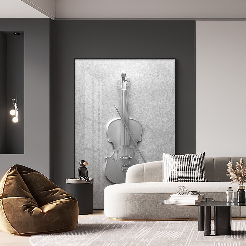 网红音乐教室小提琴入户正对门玄关舞蹈钢琴房艺术落地大幅装饰画