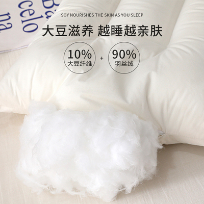 A类全棉大豆蛋白枕头枕芯一对装家用宿舍护颈椎助睡眠防螨枕头芯