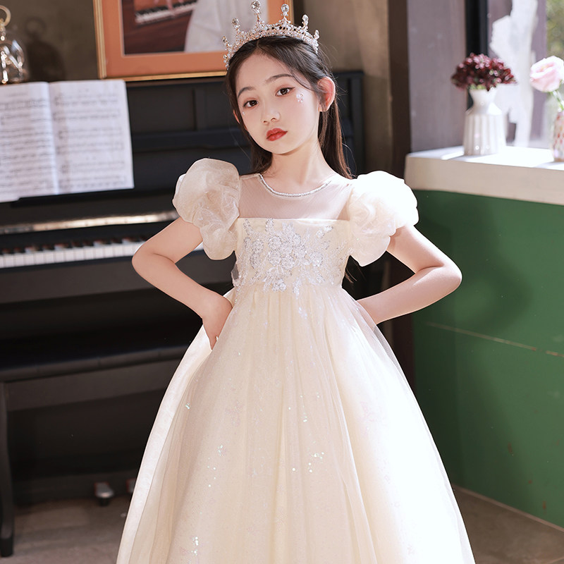 儿童晚礼服小女孩高端洋气钢琴小主持人花童蓬蓬裙女孩轻奢公主裙