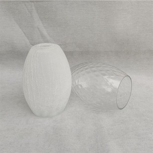 灯罩外壳吊灯龙蛋磨砂玻璃灯罩冰裂纹圆球饭厅罩透明双口圆球灯罩