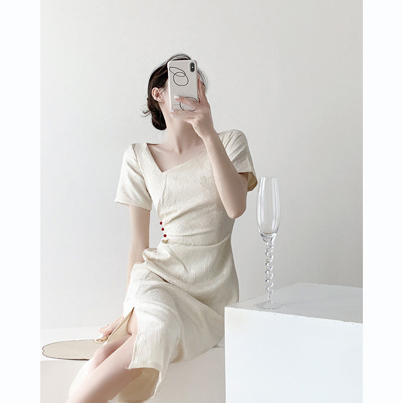 新中式女装连衣裙夏季新款时尚显瘦气质高级法式甜美订婚礼服长裙,女装/女士精品,连衣裙,淘宝优惠券,粉丝福利购,淘宝优惠卷