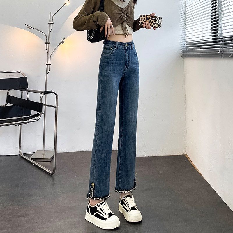 胖mm大码宽松显瘦牛仔裤女秋季新款时尚洋气百搭九分裤弹力直筒裤,女装/女士精品,大码裤装,淘宝优惠券,粉丝福利购,淘宝优惠卷