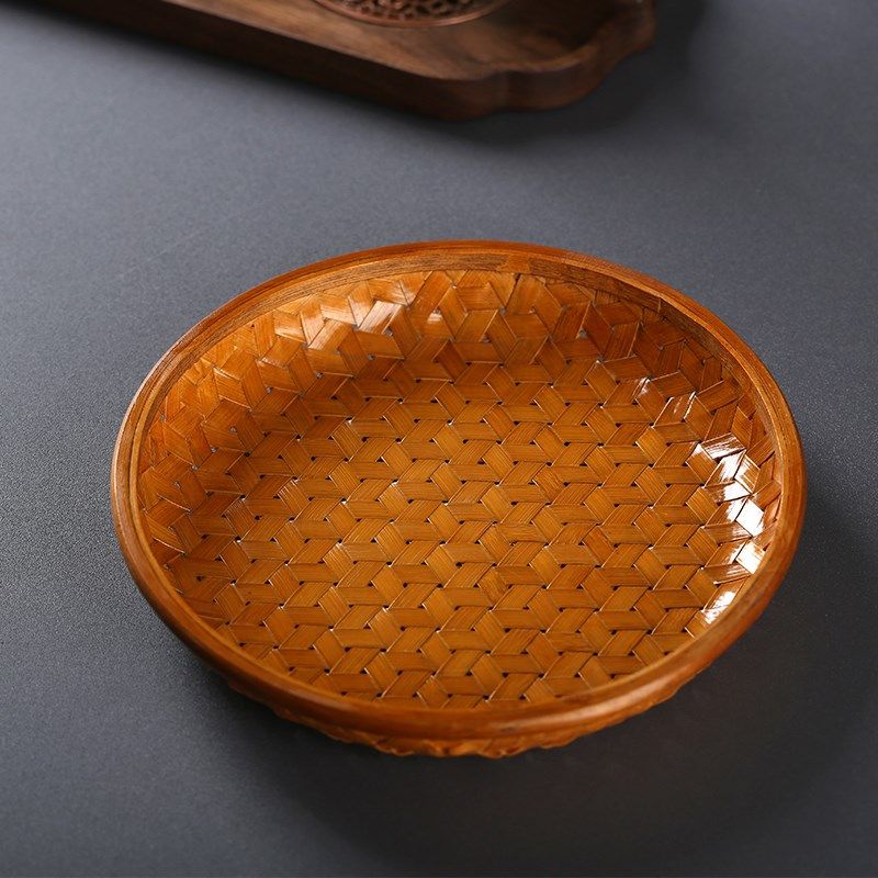 中式手工竹编果盘果篮客厅家用茶几茶具收纳篮坚果零食糖果收纳筐,特色手工艺,竹编/竹雕,淘宝优惠券,粉丝福利购,淘宝优惠卷