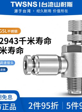 气管快速接头单向节流阀保压BXGSL调速阀4JSC6/8/10/12/14mm1-02