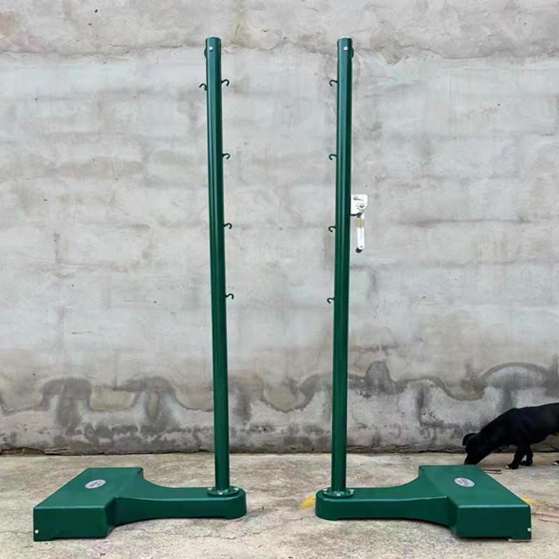 全铸铁羽毛球架室内户外学校球馆训练比赛移动式羽毛球柱标准网架