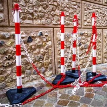 路锥链条隔离链子6/8/10mm塑料警示链条交通设施红白黄黑链条