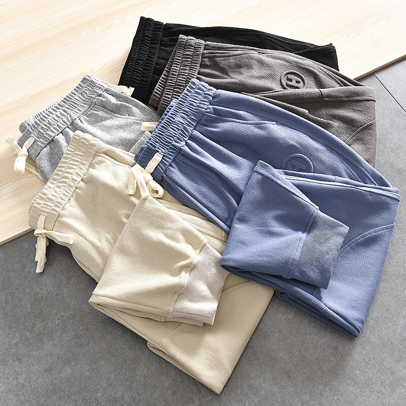 强推 立体剪裁 外贸男q装百搭时尚松紧腰束口裤宽松运动休闲卫裤