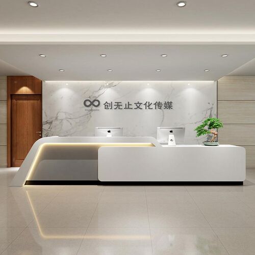 新品简约现代公司酒店前s台接待台收银台美容院吧台培训机构办公