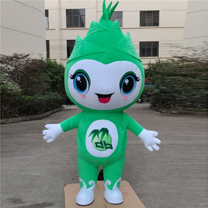 定做充气竹笋娃娃动漫广告人偶服装卡通竹子N头套真人装扮宣传道