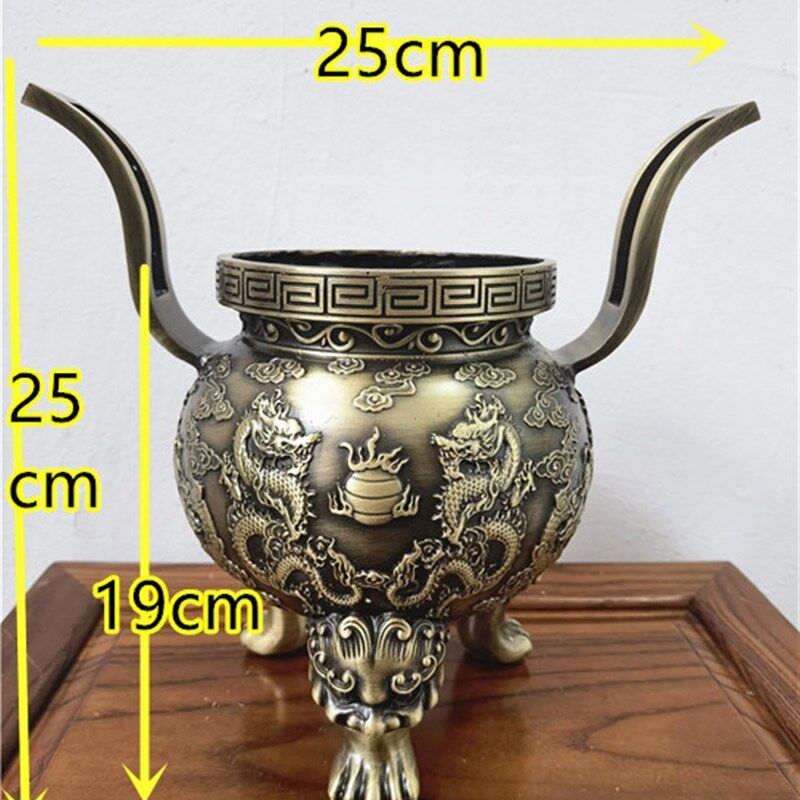 道用品九龙香炉k铜香炉三足香炉道家点香香炉九龙戏珠铜香炉