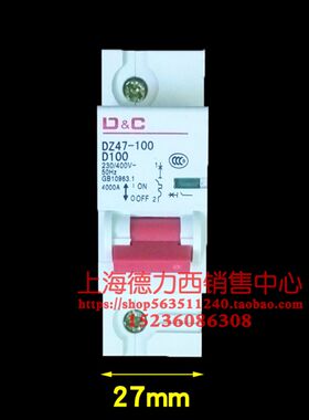 家用大功率空气开关1P断路器两相电闸刀100A空开125A安220V单P匹