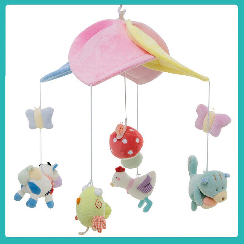 床铃婴儿布艺音乐旋转电动风铃宝宝毛绒床挂0-1岁床头铃初生玩具